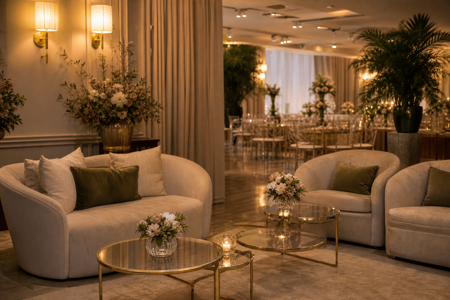 Lounge elegante para familia em festa de 15 anos
